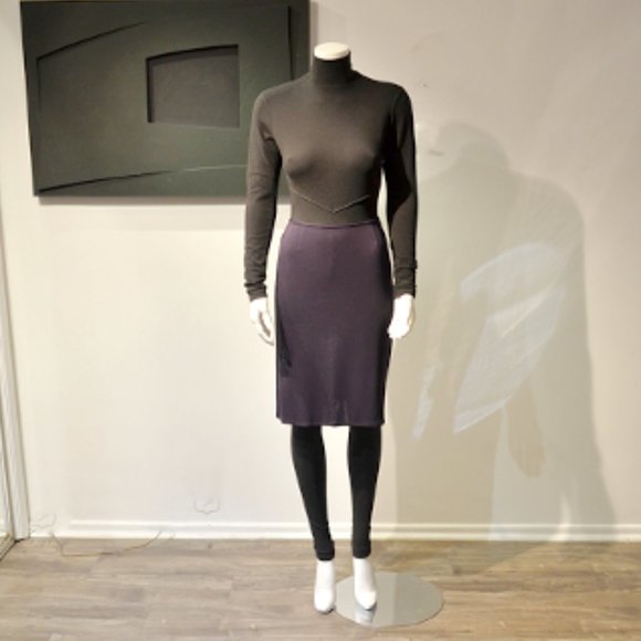 Vintage 90's Matte Jersey Slim Skirt - Picture 2 of 8